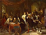 Steen Paintings - The Marriage by Jan Steen